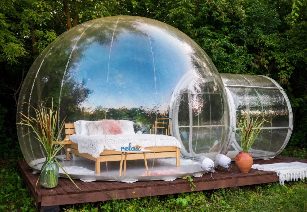 half transparent bubble tent